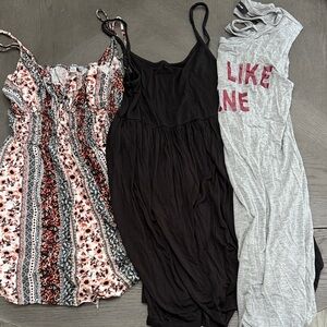 Floral, Black, and Gray Dresses Set